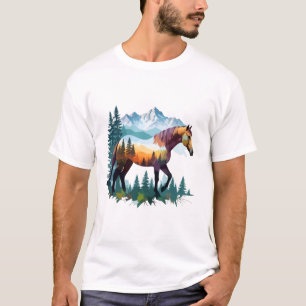 T-shirt Cheval Vector Art Animal Dans La Nature Majestueus