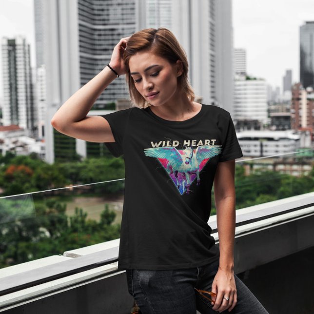 T-shirt Cheval Volant Coeur Sauvage Rétro (Créateur téléchargé)