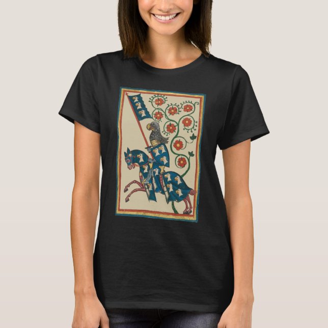 T-shirt Chevalier Avec Aigle Heraldry, Médiéval Du 14ème S (Devant)