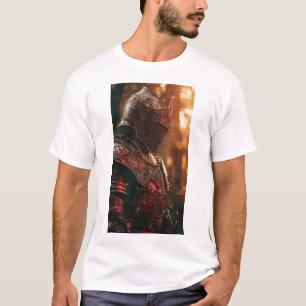 T-shirt Chevalier brillant dans l'armure rouge Imaginaire 