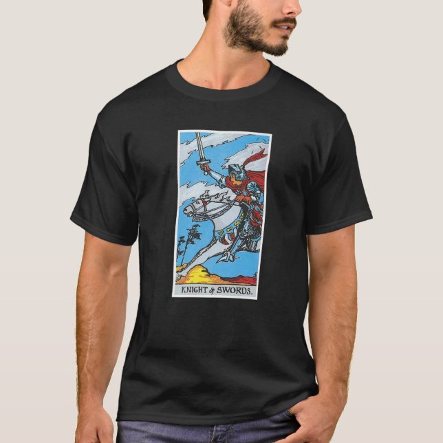 T-shirt Chevalier Des Épées Carte Tarot Croyances Occultes (Devant)