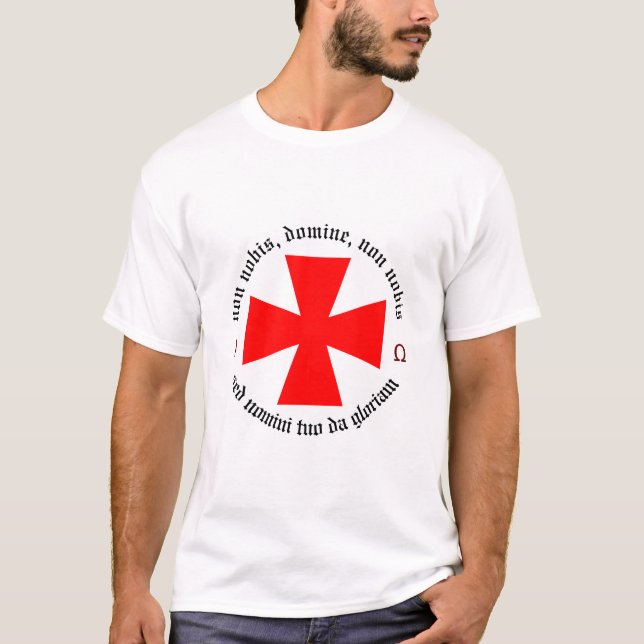 T-shirt Chevalier modèle Alpha-Omega Non Nobis Domine (Devant)