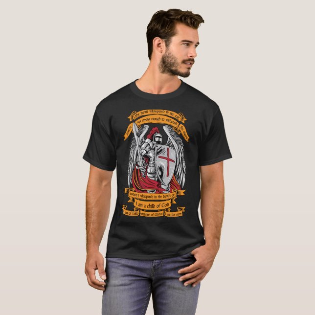 T-shirt Chevalier templar je suis un enfant de chemise (Devant entier)