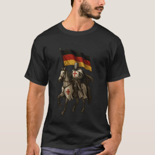 T-shirt Chevalier Templier Chrétien avec Drapeau Allemagne