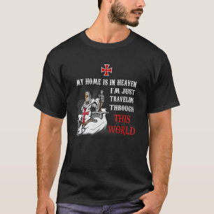 T-shirt Chevalier Templier Guerrier Chrétien De Dieu Ma Ma