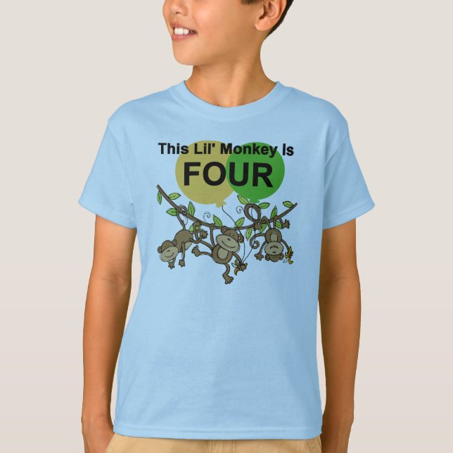 T-shirt Chevaliers et cadeaux de 4e anniversaire des singe (Devant)