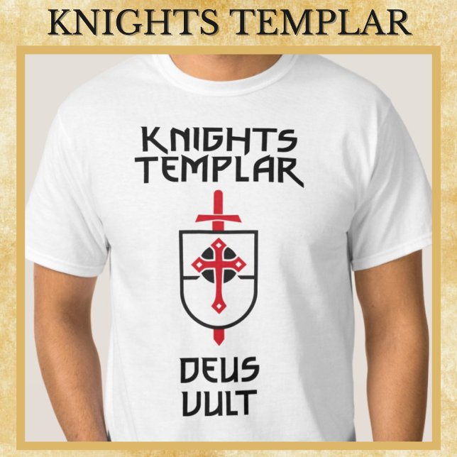 T-shirt Chevaliers Templiers Style médiéval DEUS VULT Oeuv (Créateur téléchargé)