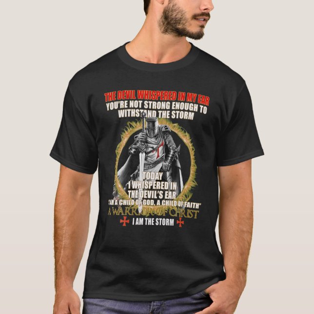 T-shirt Chevaliers Templiers T Serment Pour Dieu - Chrétie (Devant)