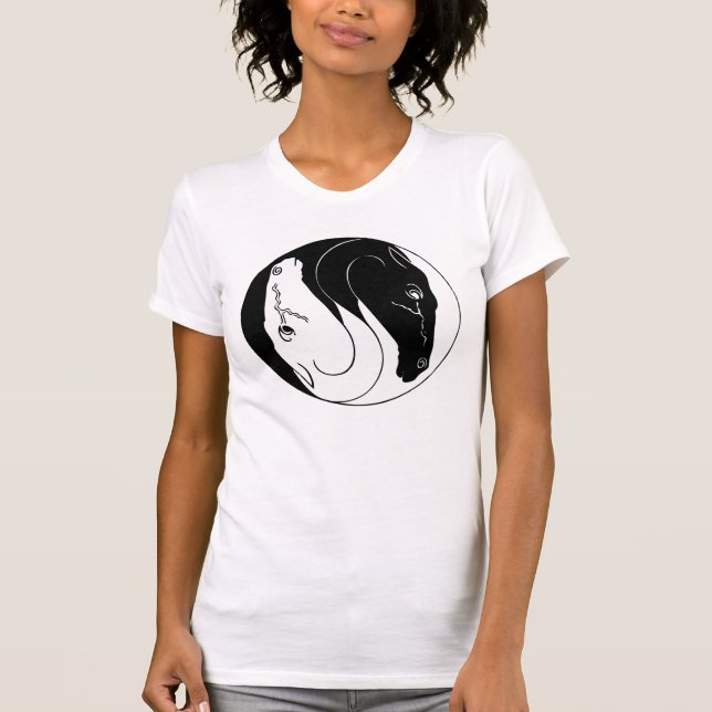 T-shirt Cheval's head yin yang (Devant)