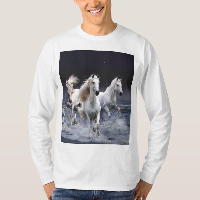 T-shirt Chevaux à lancer l'oreiller (Devant)