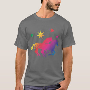 T-shirt Chevaux arc-en-ciel