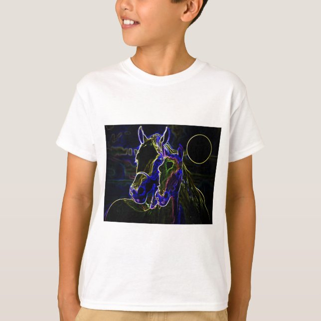 T-shirt Chevaux Blacklight (Devant)