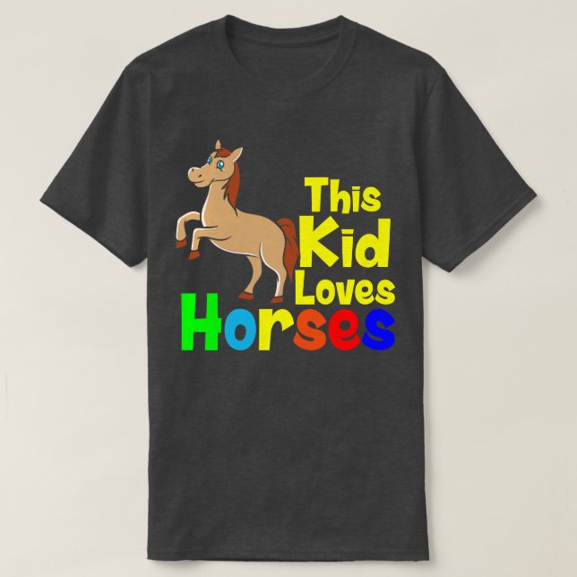 T-shirt Chevaux Cet Enfant Aime Les Chevaux (Design devant)