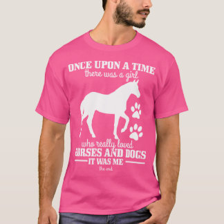 T-shirt Chevaux Chiens Drôle Cavalière Fille de Cheval