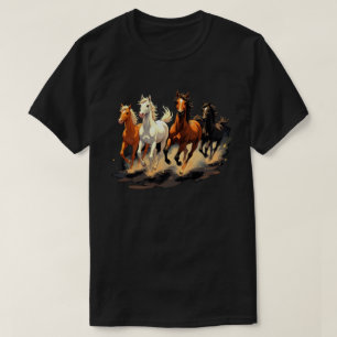 T-shirt Chevaux Collage Cheval Lover Horseback équitation