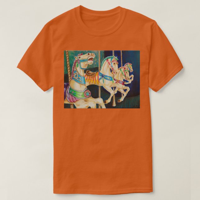 T-shirt Chevaux de carrousel (Design devant)