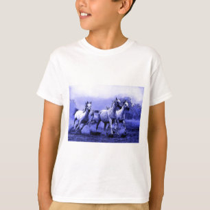 T-shirt Chevaux de course et Lune Bleue