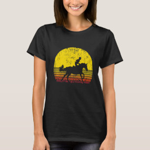 T-shirt Chevaux d'équitation Retro Girl Cheval en tenue Vi