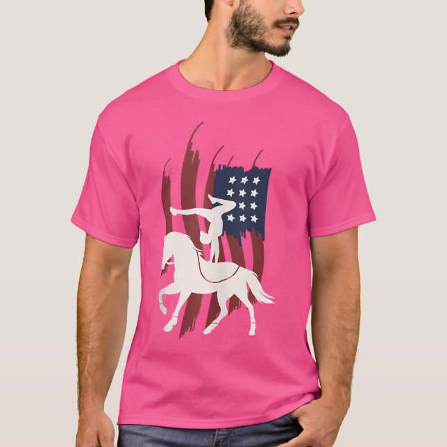 T-shirt Chevaux Drapeaux Equestriens Nous Voûtant En Casie (Devant)