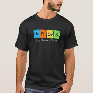 T-shirt Chevaux Éléments Principaux De Mon Cœur Équitation