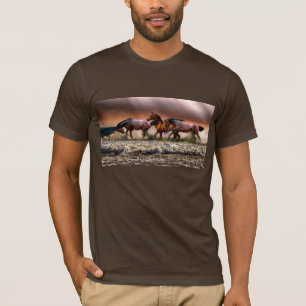 T-shirt chevaux en course