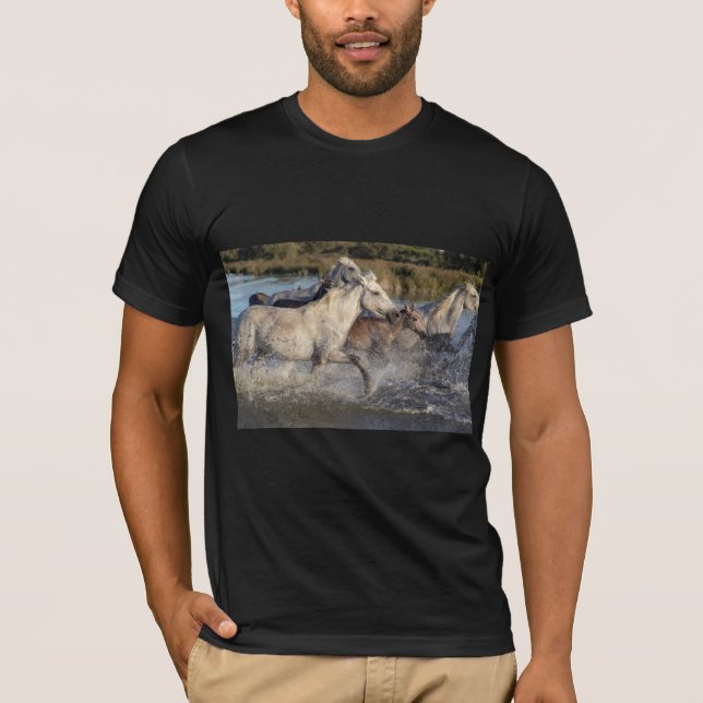 T-shirt chevaux en course (Devant)
