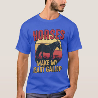 T-shirt Chevaux Faire Mon Coeur Gallop Horseback équitatio