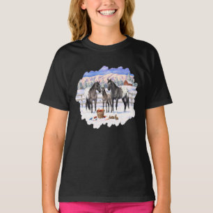 T-shirt Chevaux Grulla Grey Appaloosa Sur Une Ferme À Neig