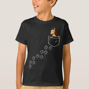 T-shirt Chevaux Lover Équestre équitation Poche Cheval