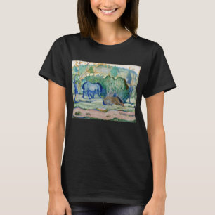 T-shirt Chevaux pâturant par Franz Marc, Beaux-arts vintag