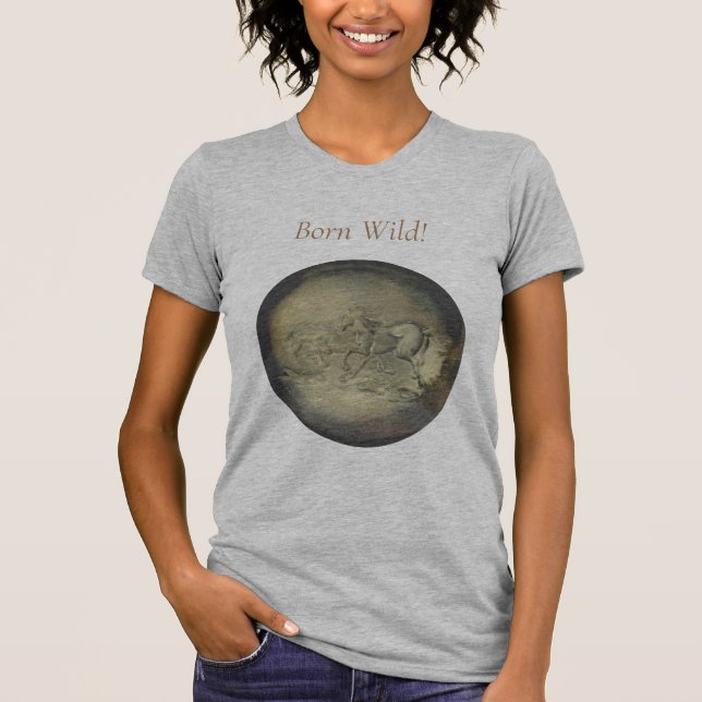 T-shirt - Chevaux sauvages en Jaune (Devant)
