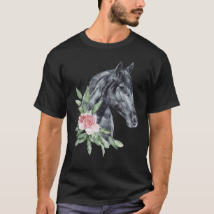T-shirt Chevaux Sauvages Floraux Mustangs Esprit Animal Fa