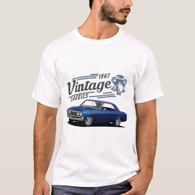 T-shirt Chevelle bleu vintage (Devant)