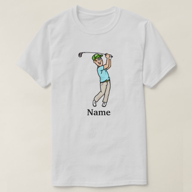 T-shirt Cheveux Brown foncés Male Golfer Par-Tee Dude T-sh (Design devant)