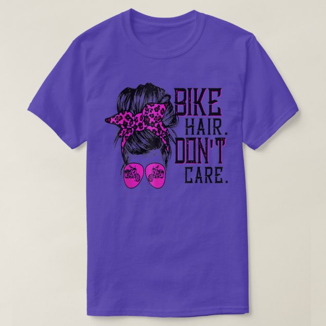 T-shirt Cheveux de vélo Ne vous souciez pas Messy Bun Vint (Design devant)