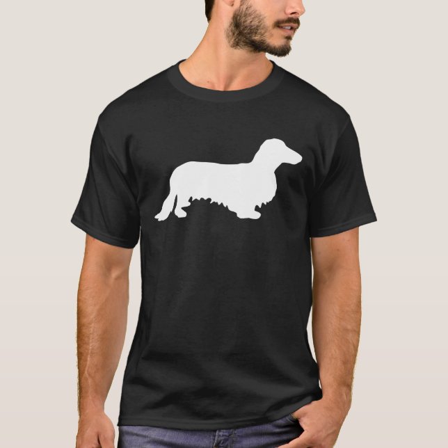 T-shirt Cheveux longs Dachshund - Silhouette 2 (Devant)