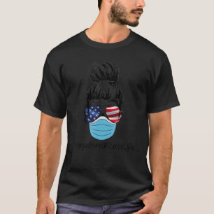 T-shirt Cheveux Messy Infirmière inscrite Life Wear Masque