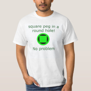 T-shirt Cheville carrée dans un trou rond