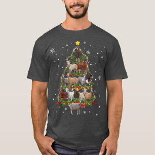 T-shirt Chèvre Arbre de Noël Neige Drôle Chèvre Souffle de