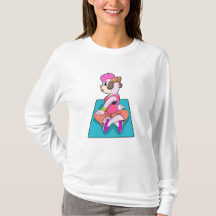 T-shirt Chèvre au Yoga sur tapis de Yoga