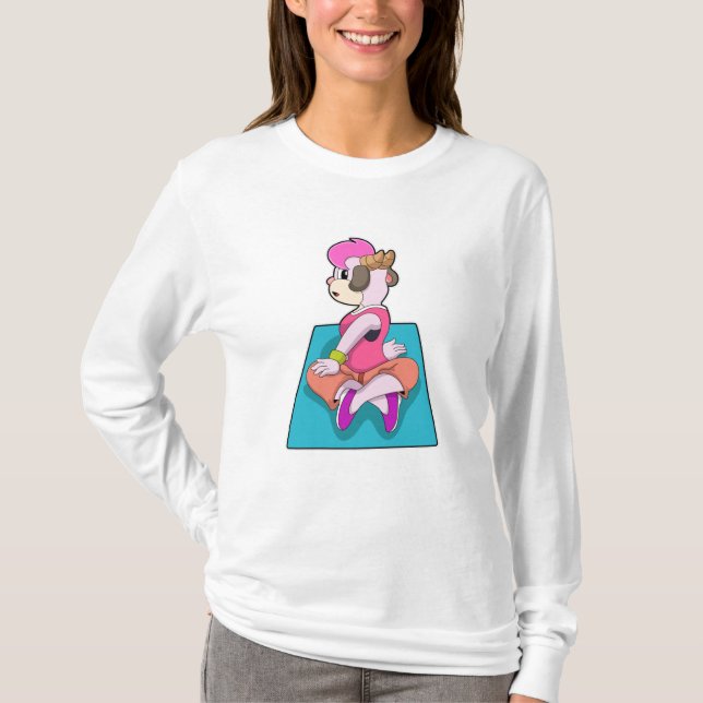 T-shirt Chèvre au Yoga sur tapis de Yoga (Devant)