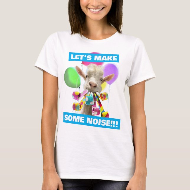 T-shirt Chèvre avec des pétards de fête (Devant)
