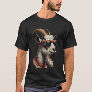 T-shirt Chèvre cool amusante avec lunettes de soleil, Anim