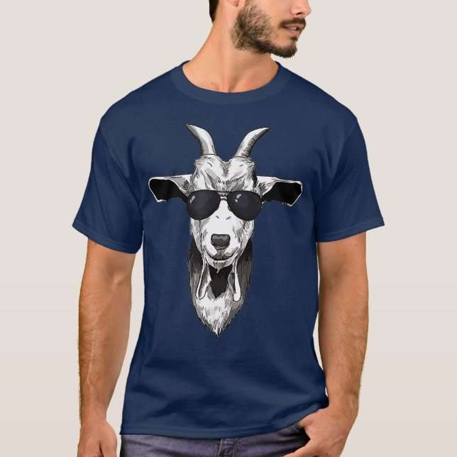 T-shirt Chèvre cool avec lunettes de soleil drôle Chèvre a (Devant)