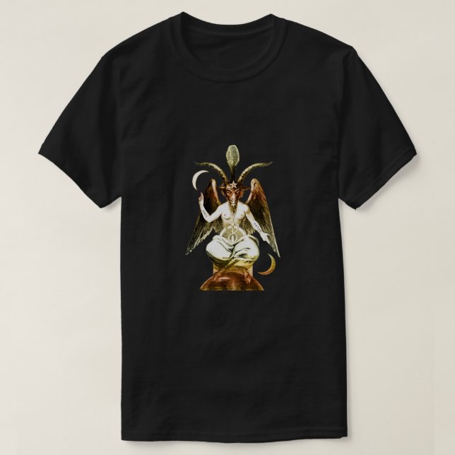 T-shirt Chèvre de Baphomet d'or Chèvre satanique (Design devant)