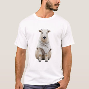 T-shirt Chèvre de montagne adorable dans un pull en tricot