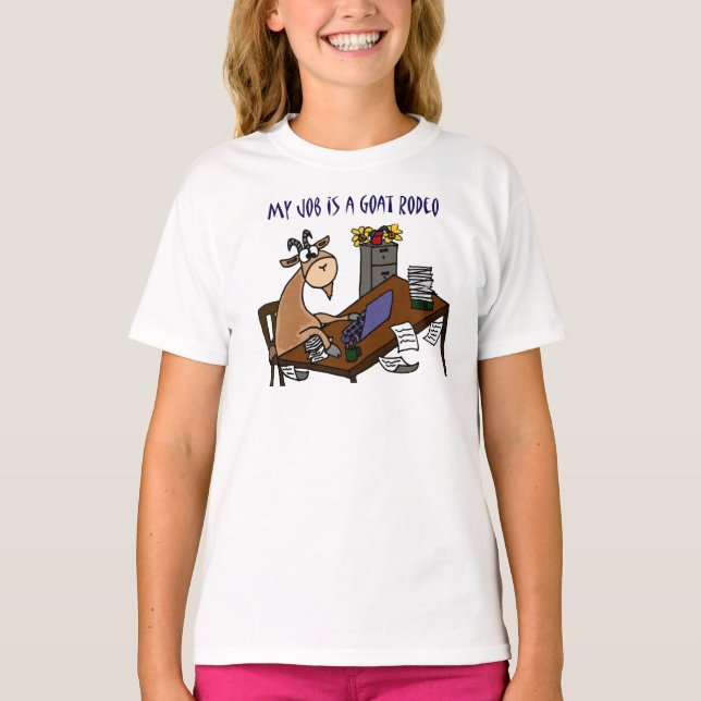 T-shirt Chèvre drôle à l'humour du travail de rodéo de (Devant)