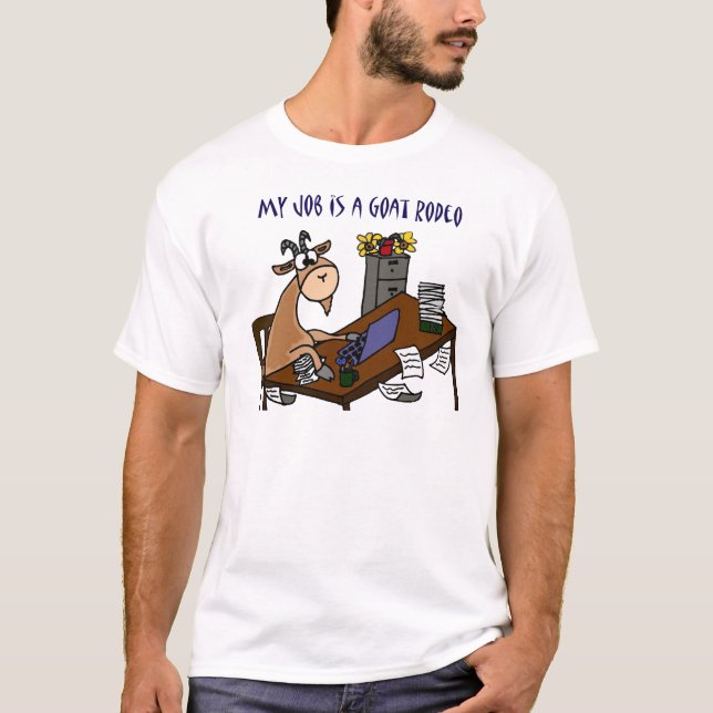 T-shirt Chèvre drôle à l'humour du travail de rodéo de (Devant)