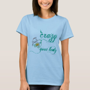 T-shirt Chèvre drôle Chemise Crazy Chèvre Dame 1