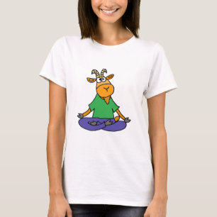 T-shirt Chèvre drôle faisant le yoga de position de Lotu